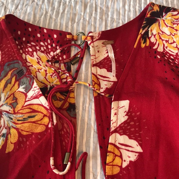 Free People red floral dress M - Picture 3 of 4